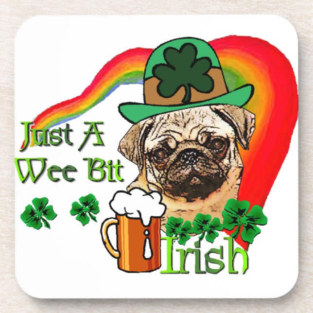 Posavasos Pug St Patricks (Frente)