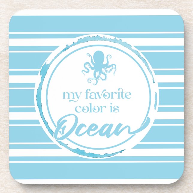 Posavasos Pulpo Azul Costero (Frente)