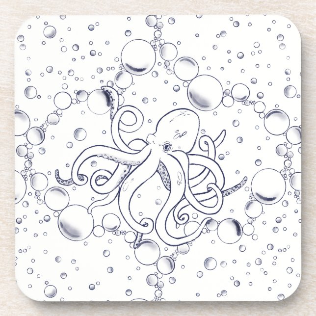 Posavasos Pulpo Burbuja a la Deriva (Frente)