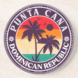 Posavasos Punta Cana Vintage dominicano de Playa Palm Tree