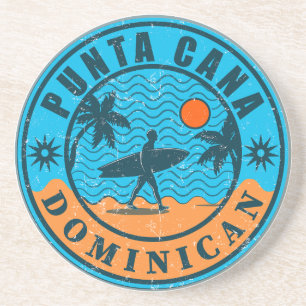 Posavasos Punta Cana Vintage dominicano de Playa Palm Tree