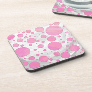 Posavasos Punto de polka rosado de golfo