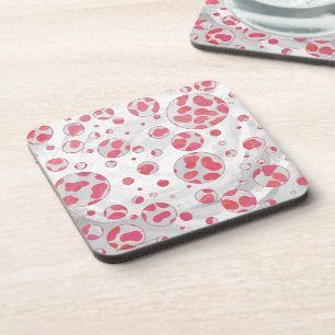 Posavasos Punto Polka Dalmatia rosa y blanco