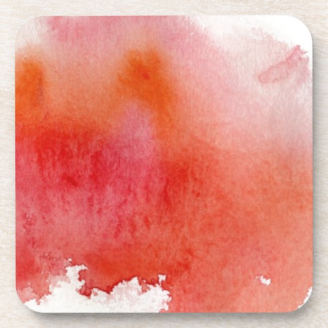 Posavasos Punto rojo, pintado a mano abstracto de la (Frente)