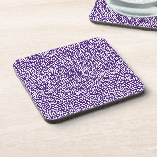 Posavasos Puntos al azar - Blanco sobre morado profundo