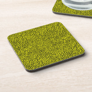 Posavasos Puntos al azar - Negro sobre amarillo