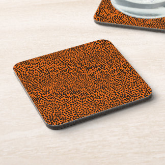 Posavasos Puntos al azar - Negro sobre Naranja