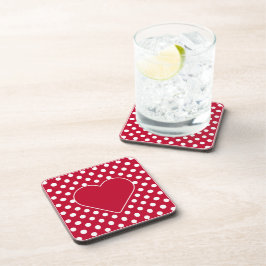 Posavasos Puntos blancos rojos + polka