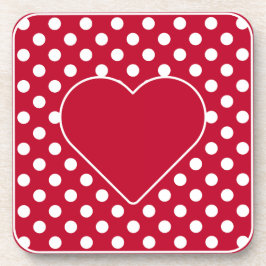 Posavasos Puntos blancos rojos + polka