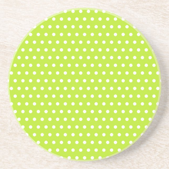Posavasos Puntos blancos verdes de primavera (Frente)