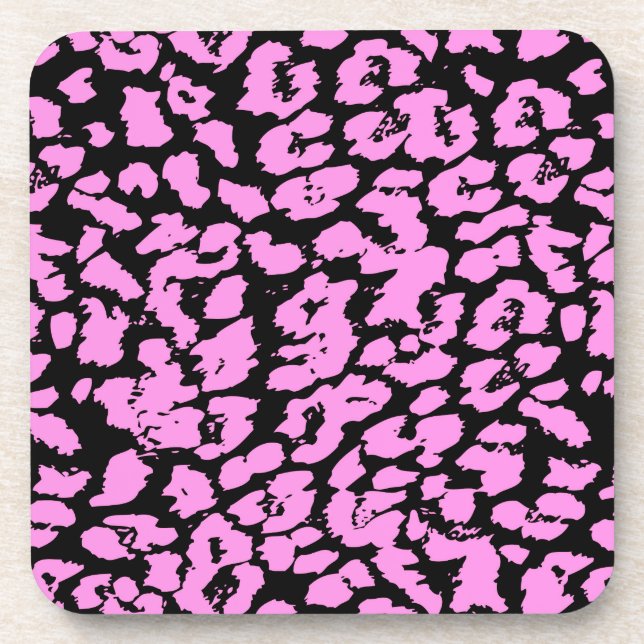 Posavasos Puntos de animales rosados (Frente)