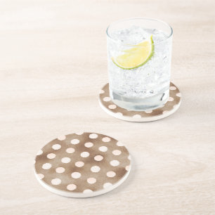 Posavasos Puntos de crema rubor marrón