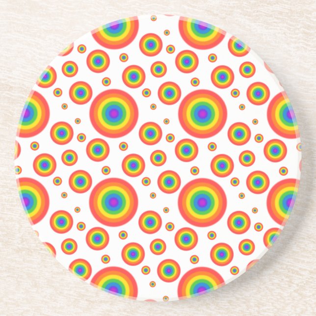 Posavasos Puntos de la polca arcoiris (Frente)