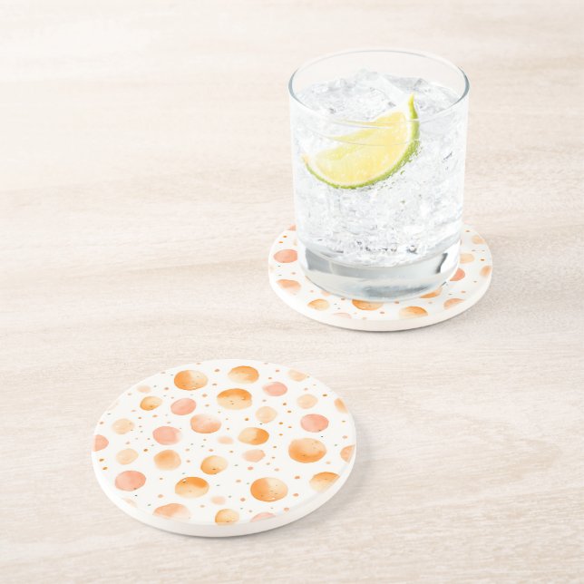 Posavasos Puntos de melocotón caprichosos   (Lado)