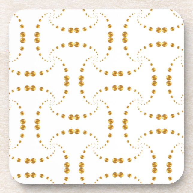 Posavasos Puntos de oro elegantes (Frente)