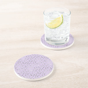 Posavasos Puntos de plata brisa de lavanda