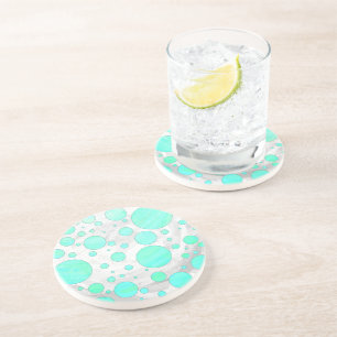 Posavasos Puntos de Polka Azul Mint Ice Aqua