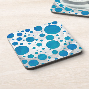 Posavasos Puntos de Polka Azul Oceánico