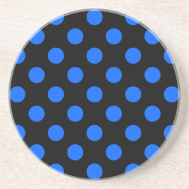 Posavasos Puntos de polka azul y negro
