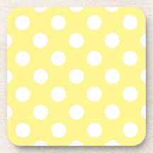 Puntos de polka blanco sobre amarillo limón
