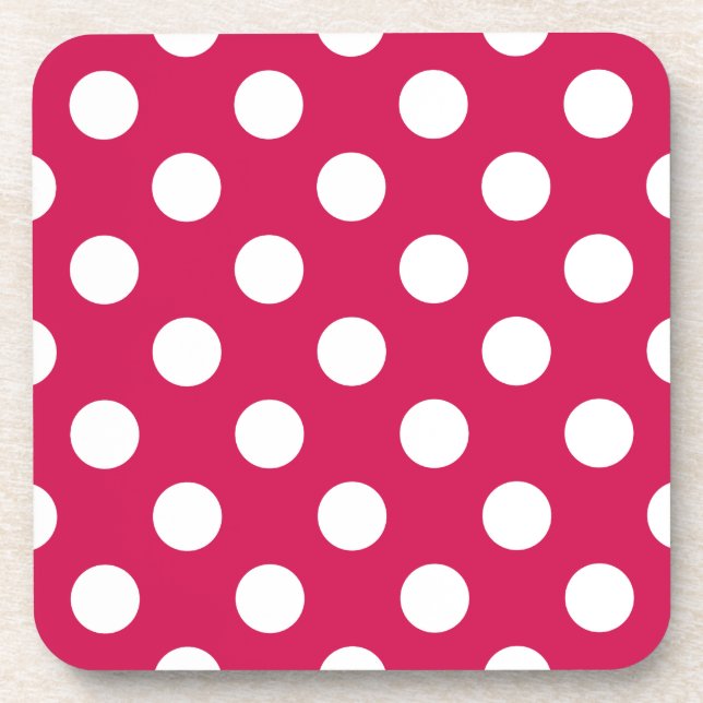 Posavasos Puntos de polka blanco sobre cereal (Frente)