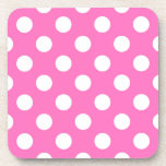Posavasos Puntos de polka blanco sobre rosa<br><div class="desc">Puntos de polka blanco sobre rosa</div>