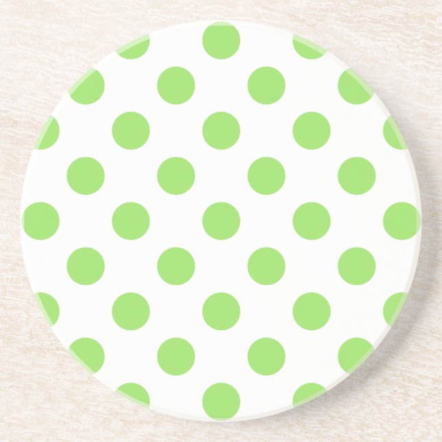 Posavasos Puntos de polka blanco y limón (Frente)