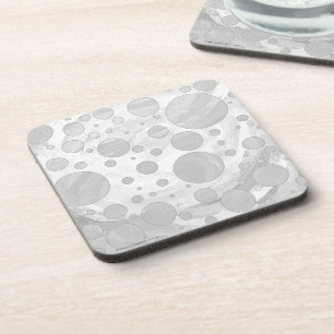 Posavasos Puntos de Polka Gris en el cielo lluvioso