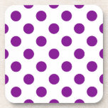 Posavasos Puntos de polka morado y blanco<br><div class="desc">Puntos de polka morado y blanco</div>