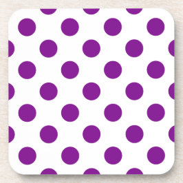 Posavasos Puntos de polka morado y blanco