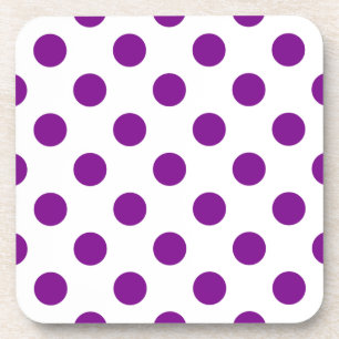 Posavasos Puntos de polka morado y blanco