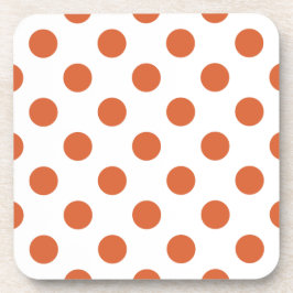 Posavasos Puntos de polka naranja quemados