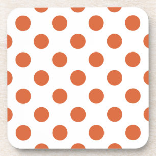 Posavasos Puntos de polka naranja quemados