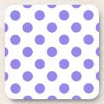 Posavasos Puntos de polka periwinkle<br><div class="desc">Punto de polka perwinkle sobre fondo blanco</div>