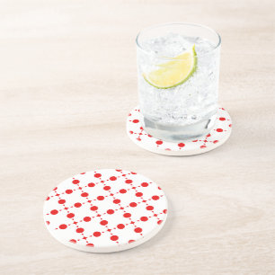 Posavasos Puntos de Polka Rojo, Patrón de Punto de Polka, Pu