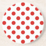Posavasos Puntos de polka rojos y blancos<br><div class="desc">Puntos de polka rojos y blancos</div>