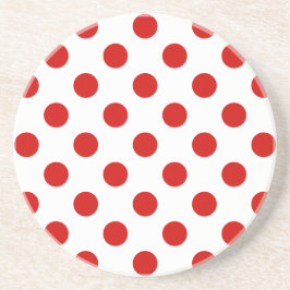 Posavasos Puntos de polka rojos y blancos