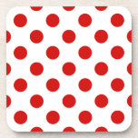 Posavasos Puntos de polka rojos y blancos<br><div class="desc">Puntos de polka rojos y blancos</div>
