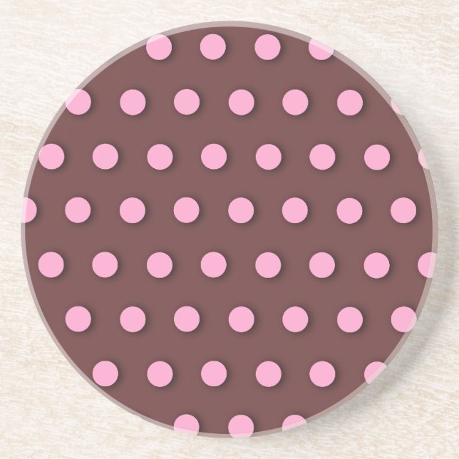 Posavasos Puntos de Polka Rosa (Frente)