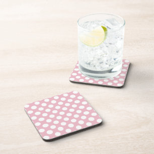 Posavasos Puntos De Polka Rosa, Patrón De Punto De Polka, Pu