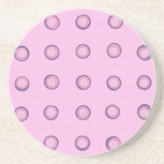 Posavasos Puntos de polka rosa y morado estratificados en mo