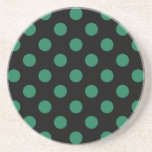 Posavasos Puntos de polka verdes y negros<br><div class="desc">Puntos de polka verdes y negros</div>