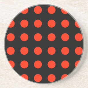 Posavasos Puntos de Polka Vintage Color Rojo Negro Retro Clá