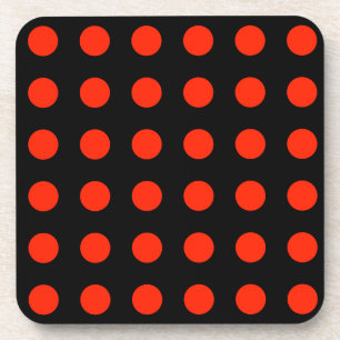 Posavasos Puntos de Polka Vintage Color Rojo Negro Retro Clá
