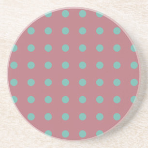 Posavasos Puntos de Polka Vintage Rosa Color Dorado Retro Cl
