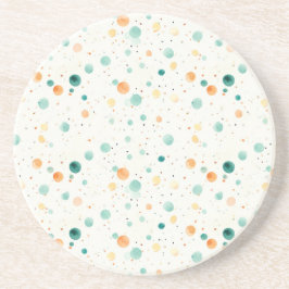 Posavasos Puntos de Tangerina Turquesa