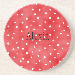 Posavasos Puntos Rojos y Blancos