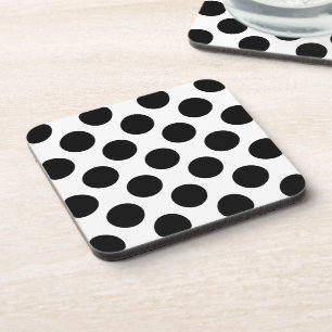 Posavasos Puntos sin fisuras patrón negro + la espalda