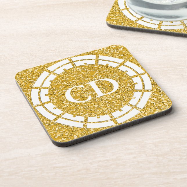 Posavasos PURE GOLD Splatt Pattern + su imagen (Lado Izquierdo)