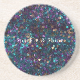 Posavasos Purple Aqua Glam Gold Mermaid Sparkle